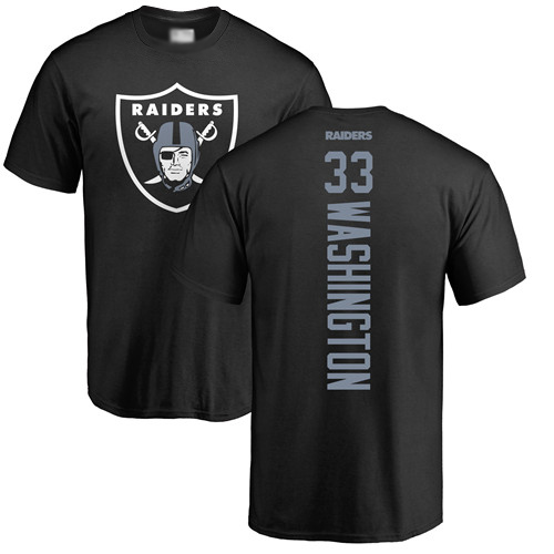 Men Oakland Raiders Black DeAndre Washington Backer NFL Football #33 T Shirt->oakland raiders->NFL Jersey